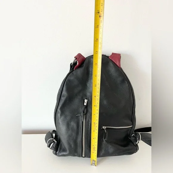 Anita Jackel Natural Leather Sling Turtle Backpack Red Black Canadian Made - Picture 9 of 11